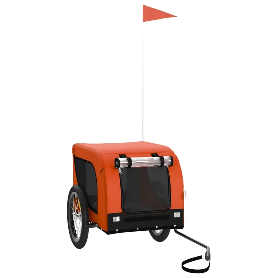 Remorque de vélo pour animaux de compagnie orange et noir - 2