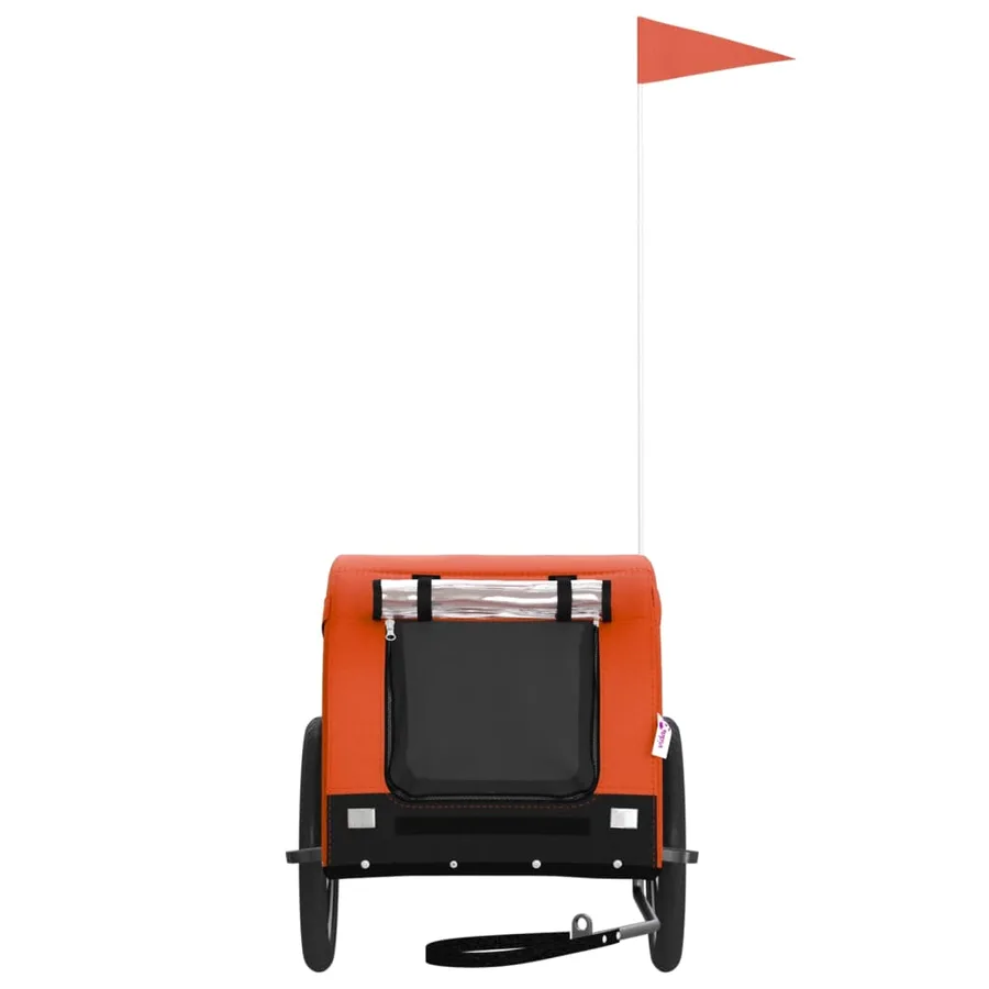 Remorque de vélo pour animaux de compagnie orange et noir - 3