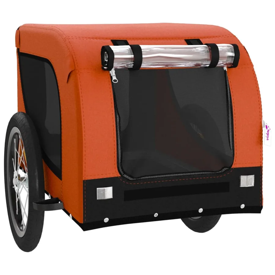 Remorque de vélo pour animaux de compagnie orange et noir - 4