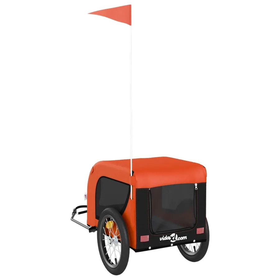 Remorque de vélo pour animaux de compagnie orange et noir - 7