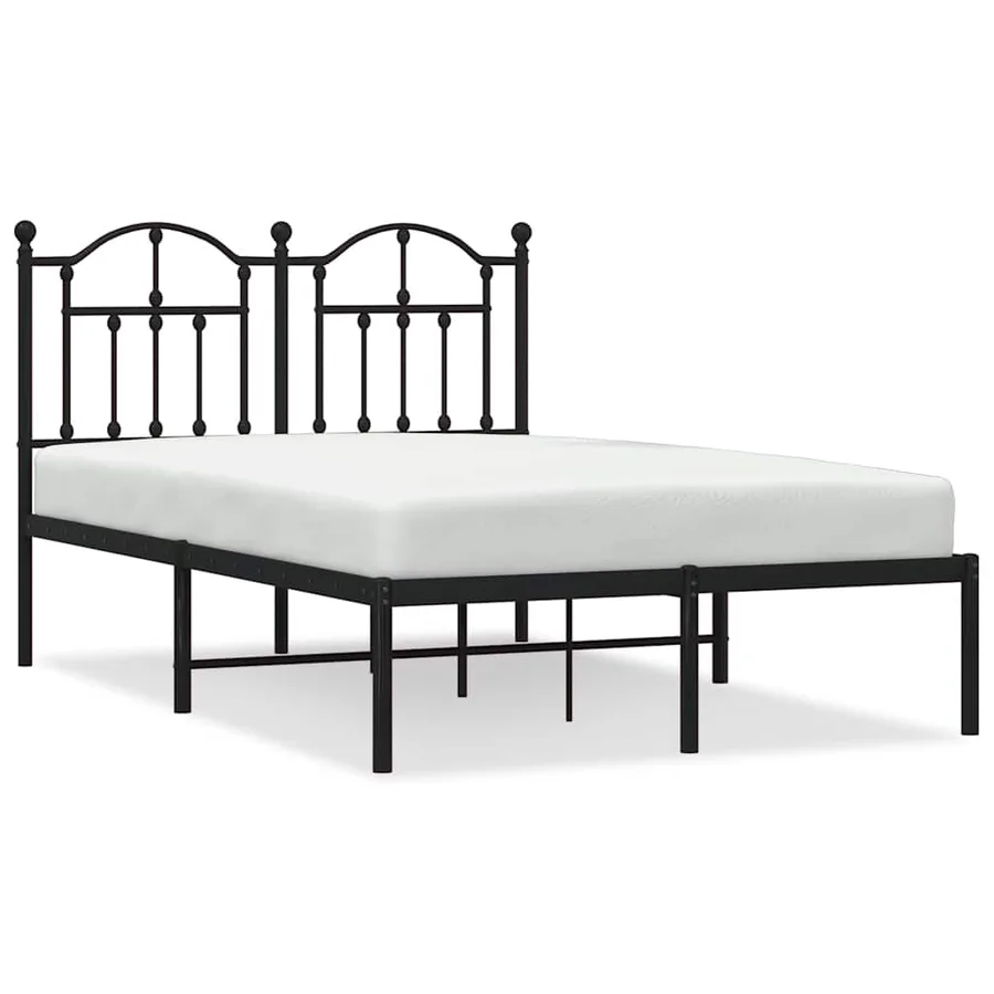 Cadre de lit métal sans matelas avec tête de lit noir 120x200cm - 2