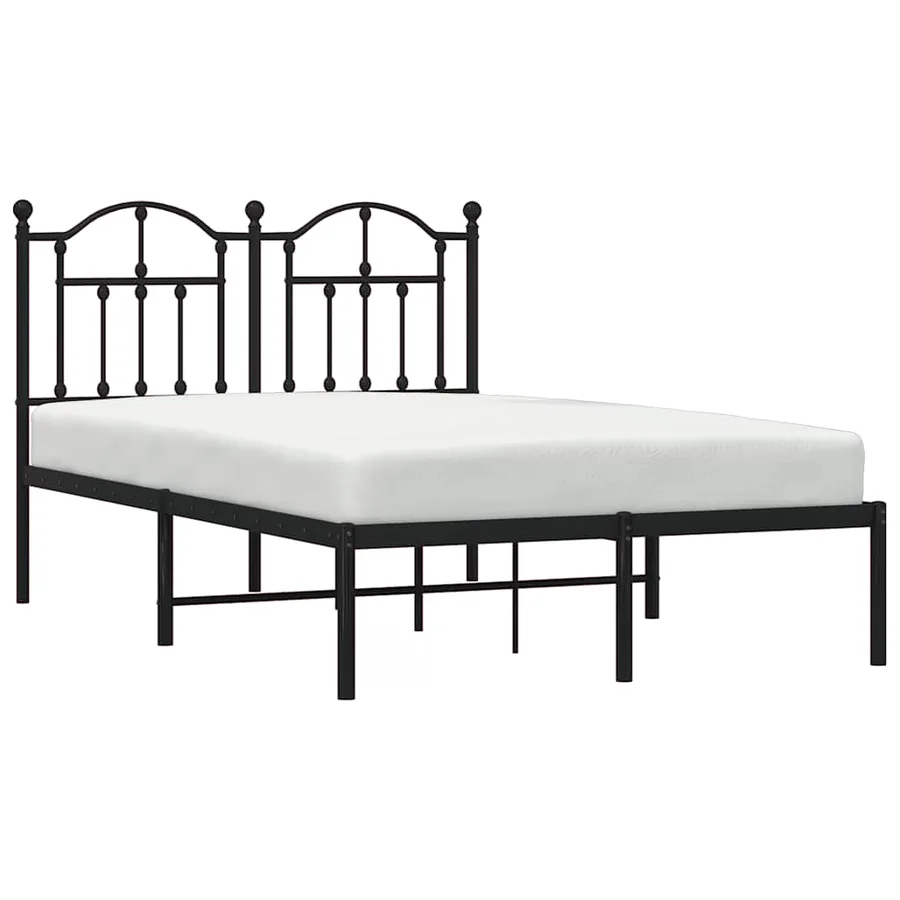 Cadre de lit métal sans matelas avec tête de lit noir 120x200cm - 4