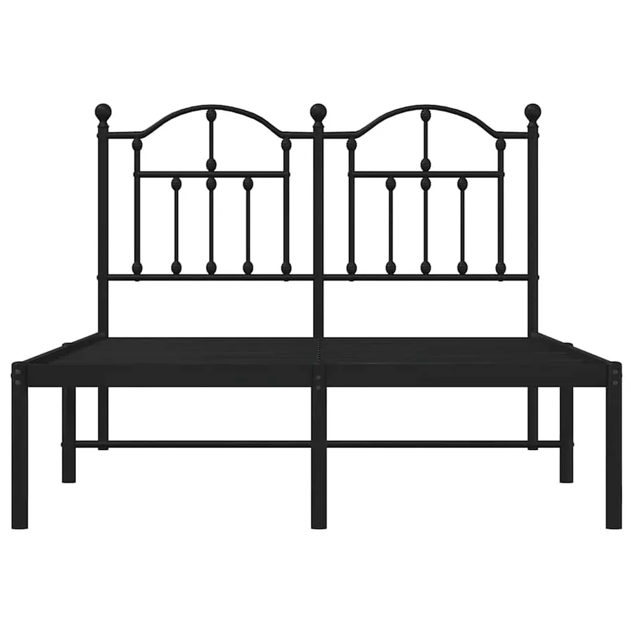 Cadre de lit métal sans matelas avec tête de lit noir 120x200cm - 5