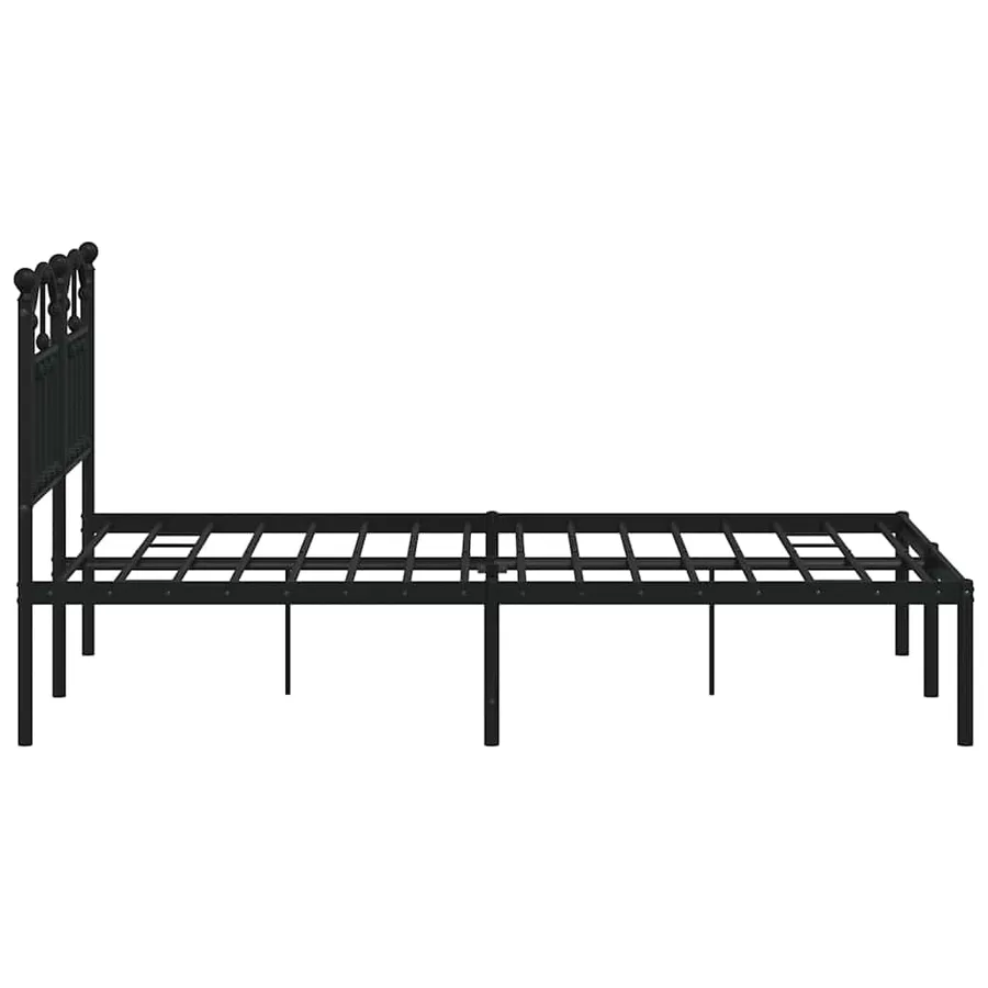 Cadre de lit métal sans matelas avec tête de lit noir 120x200cm - 6