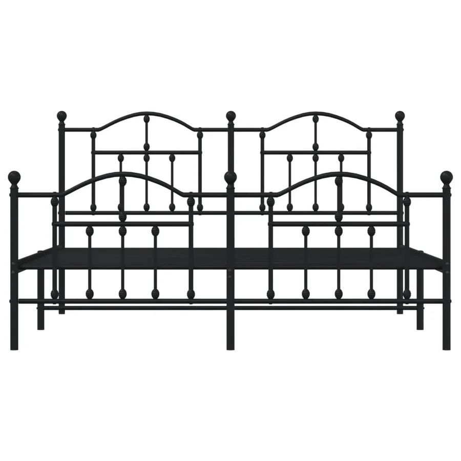 Cadre de lit métal sans matelas avec pied de lit noir 180x200cm - 5