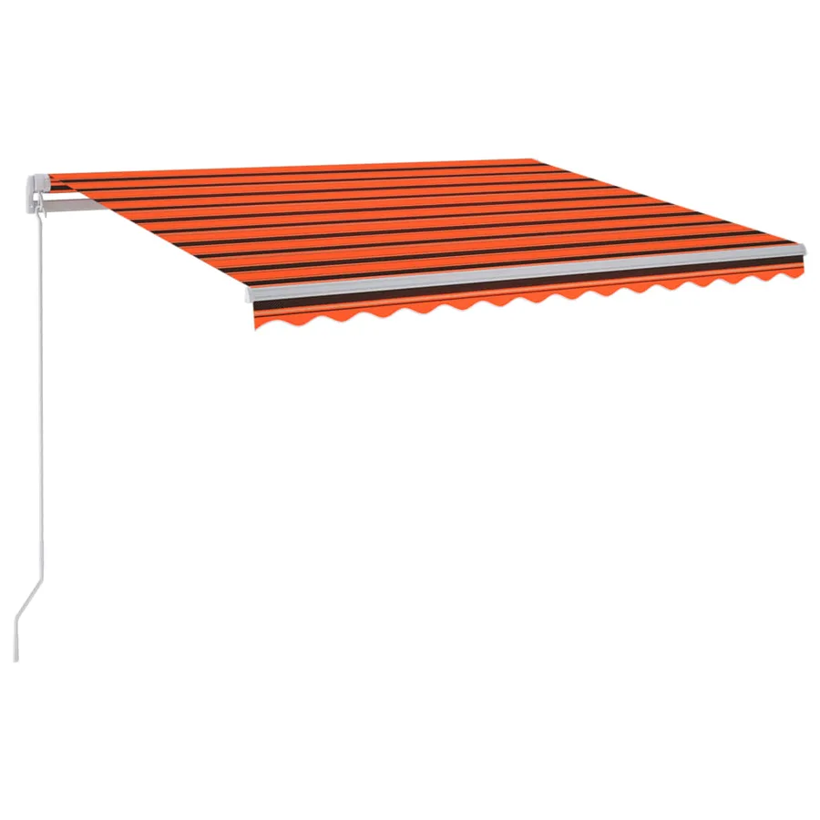 Auvent manuel rétractable avec LED 300x250 cm Orange et marron - 2