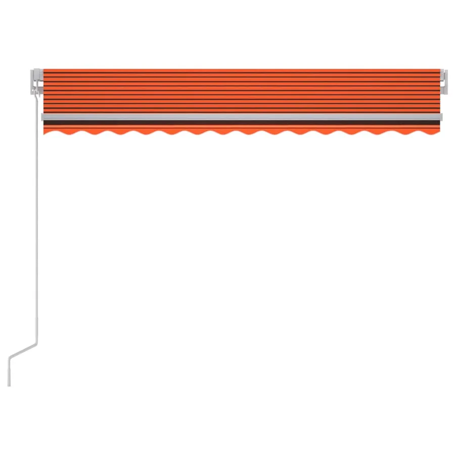Auvent manuel rétractable avec LED 300x250 cm Orange et marron - 3