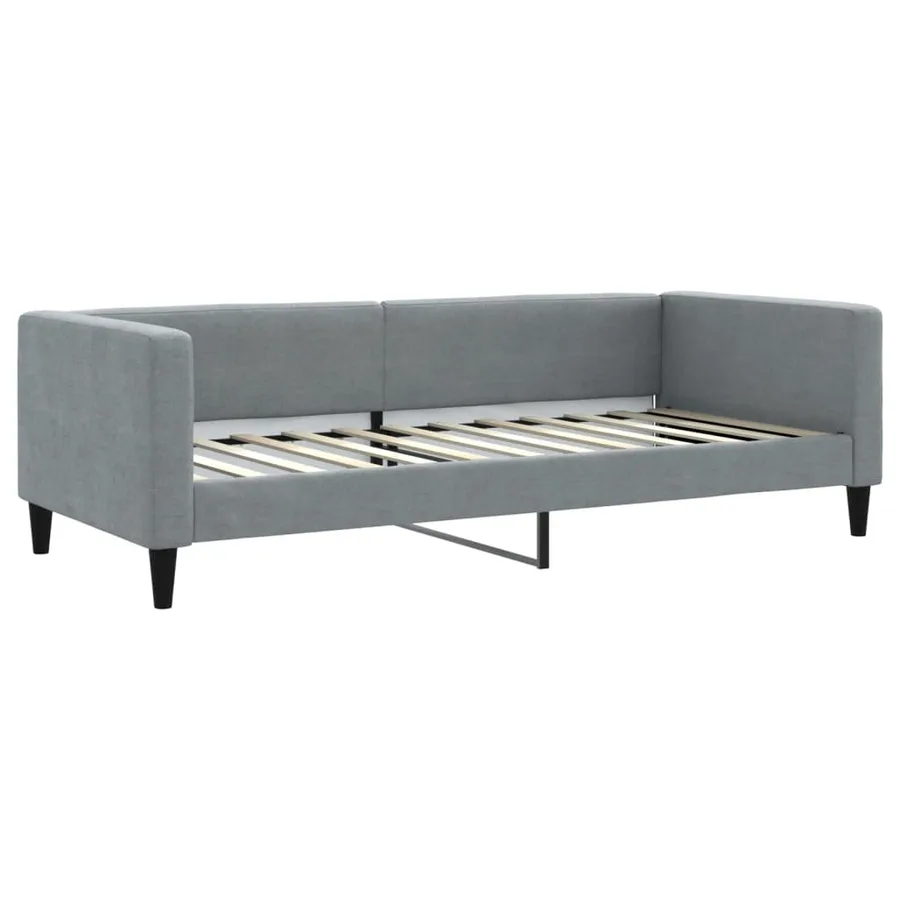 Lit de jour avec gigogne sans matelas gris clair 90x200 cm - 6