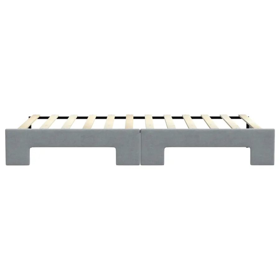 Lit de jour avec gigogne sans matelas gris clair 90x200 cm - 9