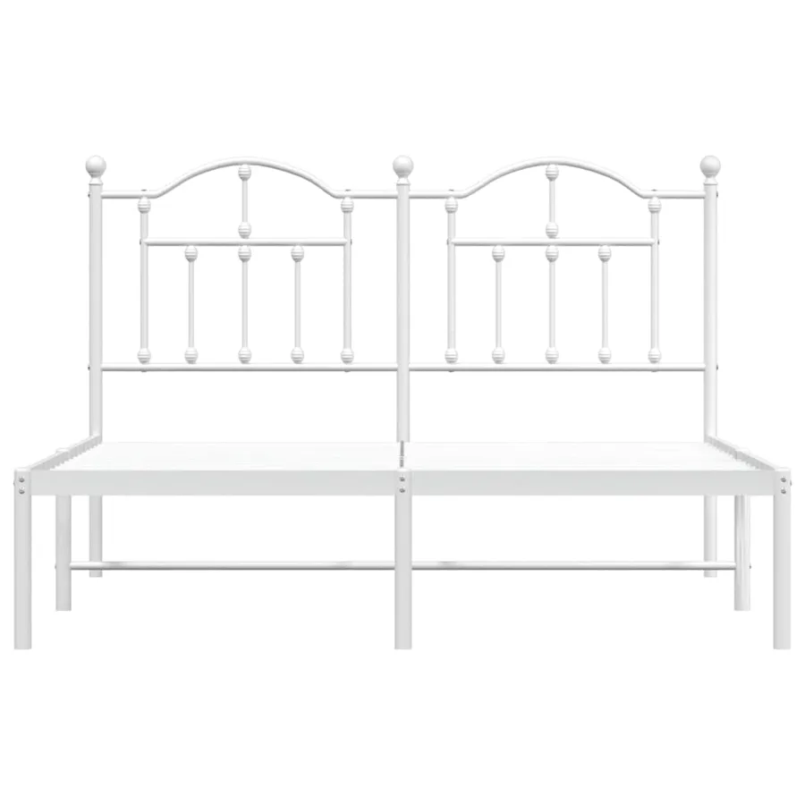 Cadre de lit métal sans matelas et tête de lit blanc 140x200 cm - 5