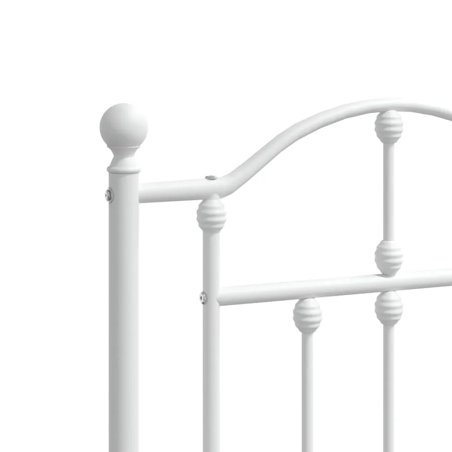 Cadre de lit métal sans matelas et pied de lit blanc 140x200 cm - 8