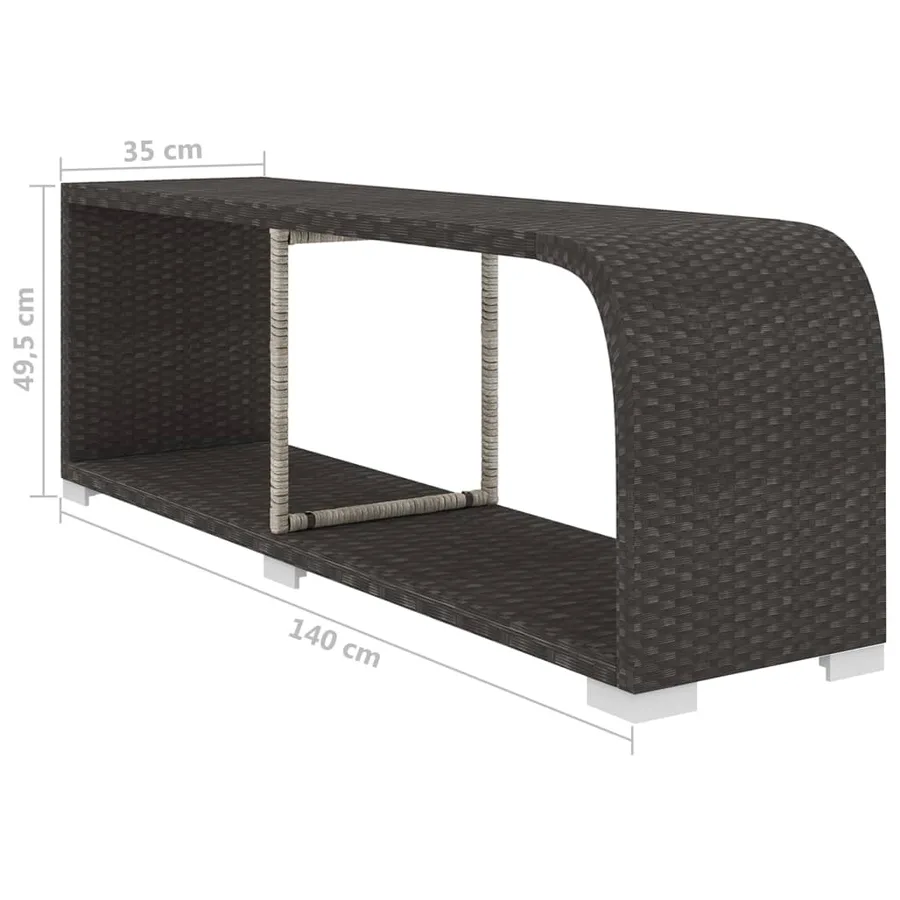 Salon de jardin 10 pcs avec coussins Résine tressée Noir - 16
