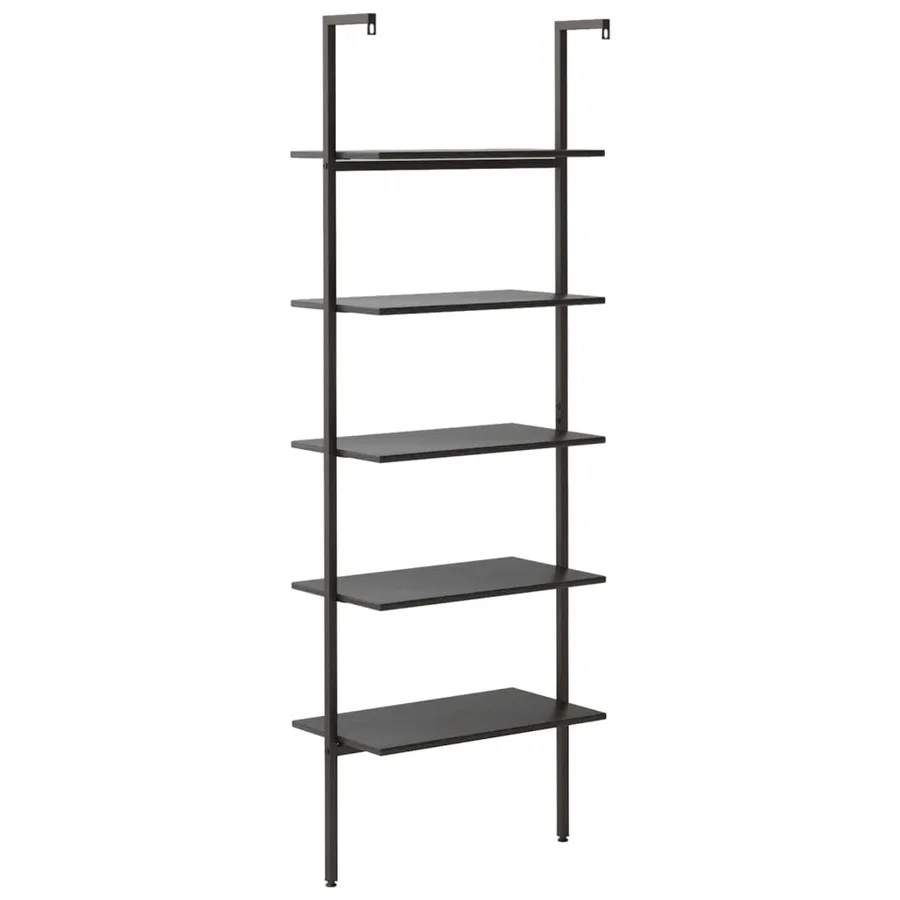 Étagère inclinée à 5 niveaux Noir 64x35x185 cm - 5