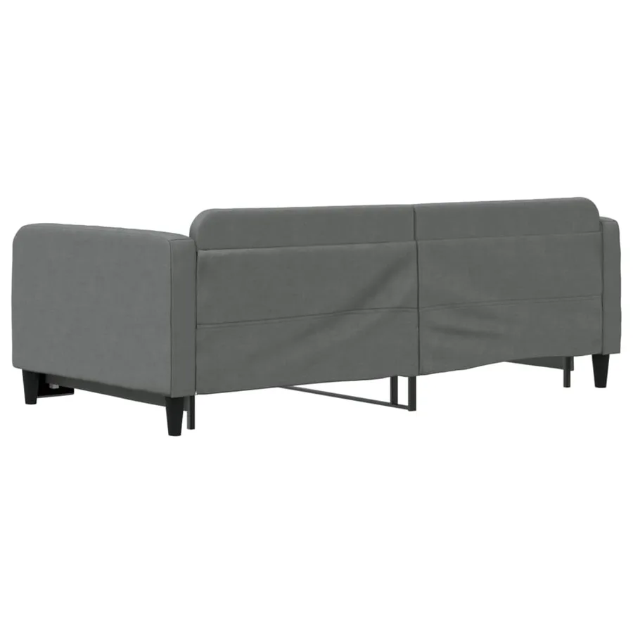 Lit de jour avec gigogne sans matelas gris foncé 100x200 cm - 5