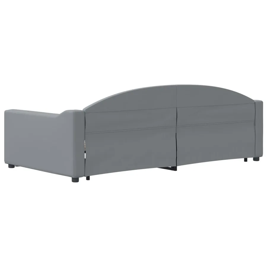 Lit de jour avec gigogne sans matelas gris clair 100x200 cm - 5