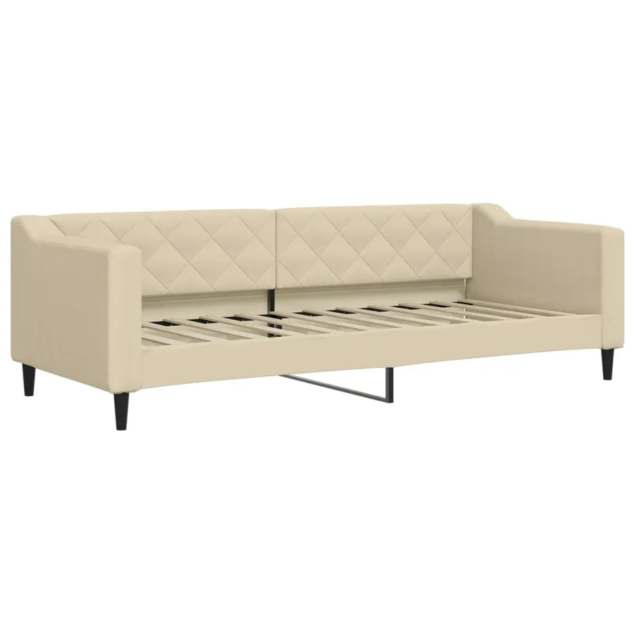 Lit de jour avec matelas crème 80x200 cm tissu - 3