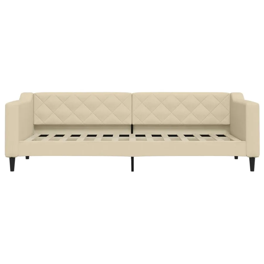 Lit de jour avec matelas crème 80x200 cm tissu - 4