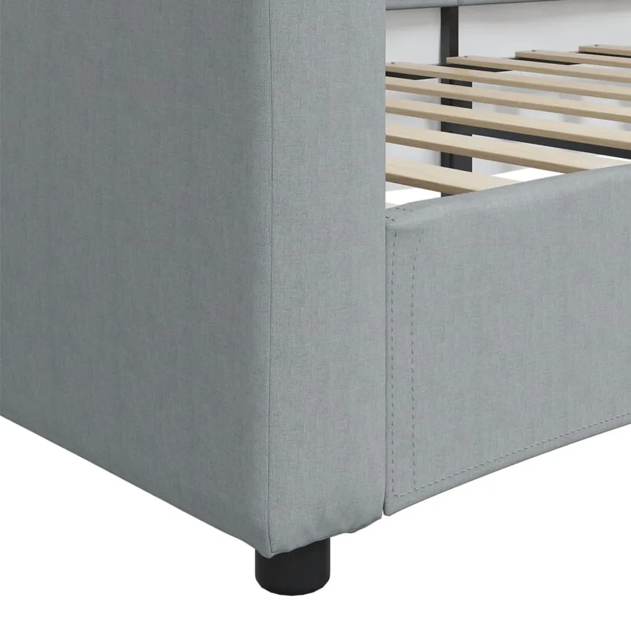 Lit de repos gris clair 100x200 cm tissu - 6