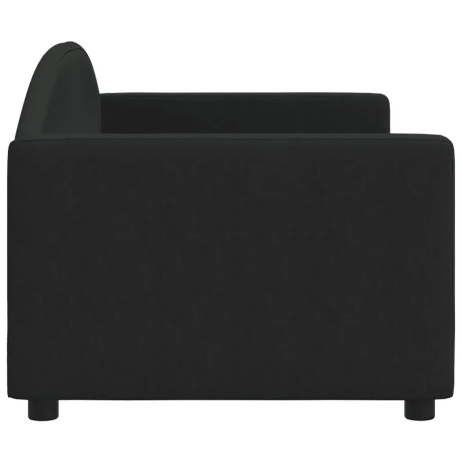 Lit de repos sans matelas noir 80x200 cm tissu - 4