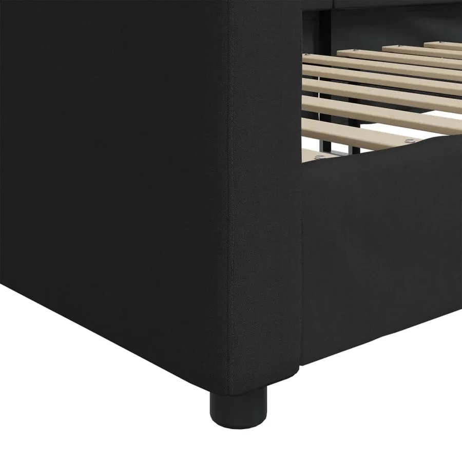 Lit de repos sans matelas noir 80x200 cm tissu - 6