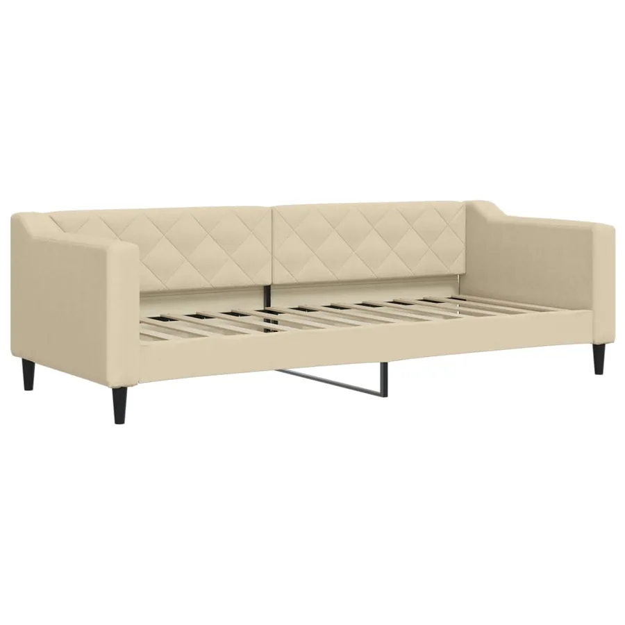 Lit de repos sans matelas crème 80x200 cm tissu - 2