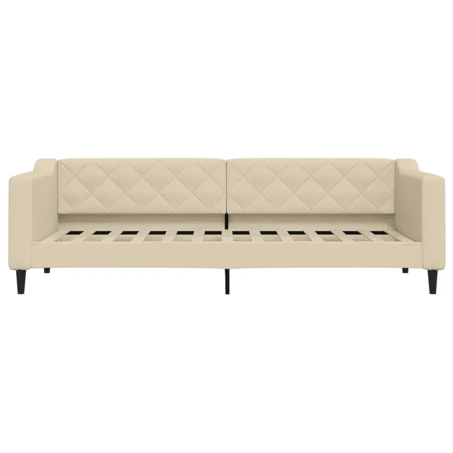 Lit de repos sans matelas crème 80x200 cm tissu - 3