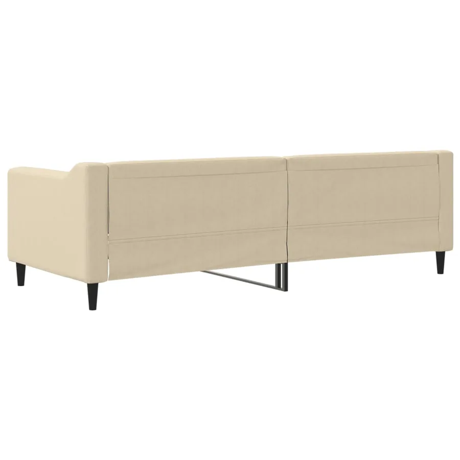Lit de repos sans matelas crème 80x200 cm tissu - 5
