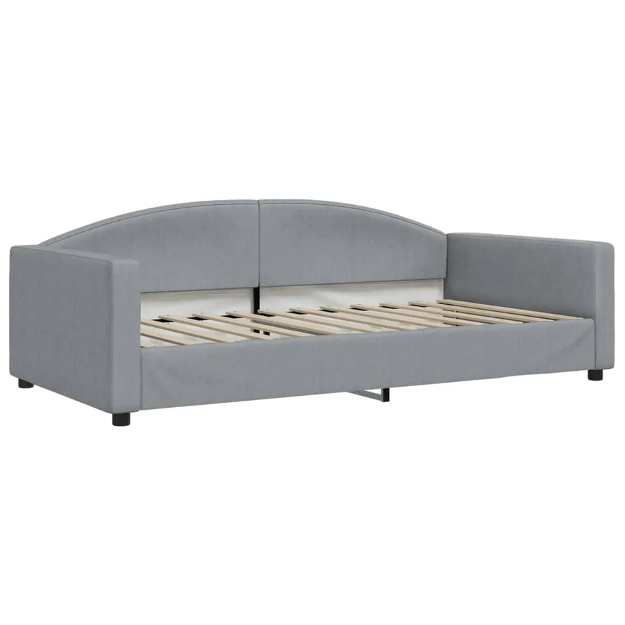 Lit de jour avec matelas gris clair 100x200 cm tissu - 3