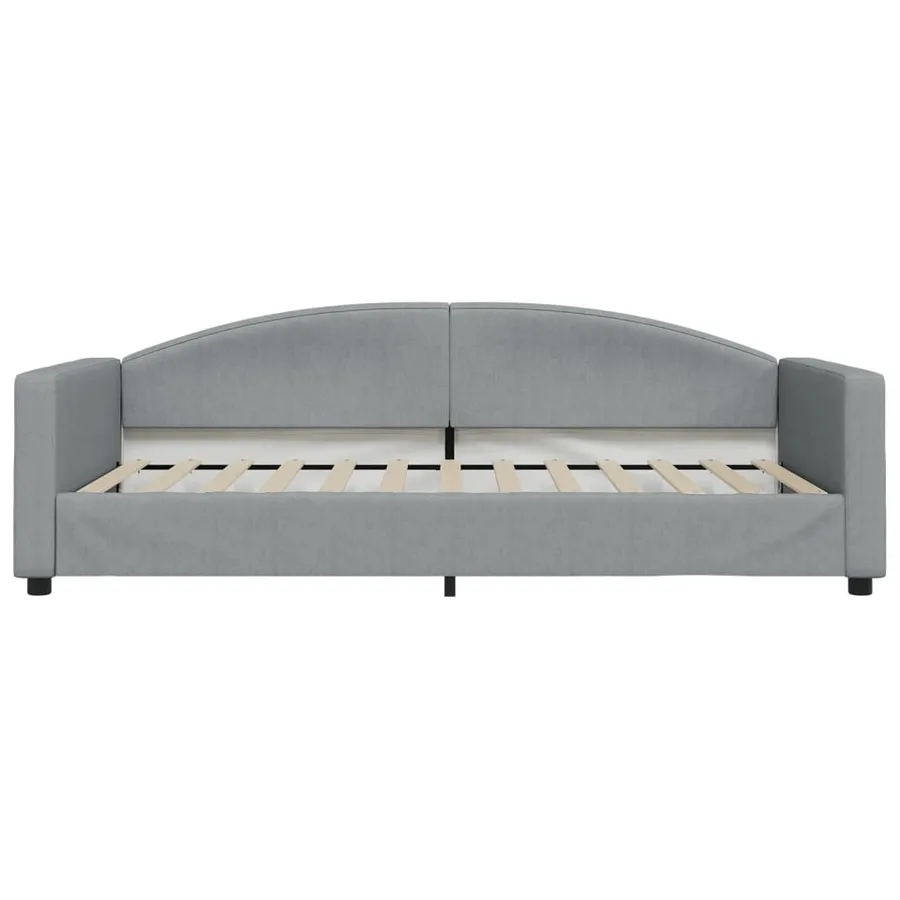 Lit de jour avec matelas gris clair 100x200 cm tissu - 4