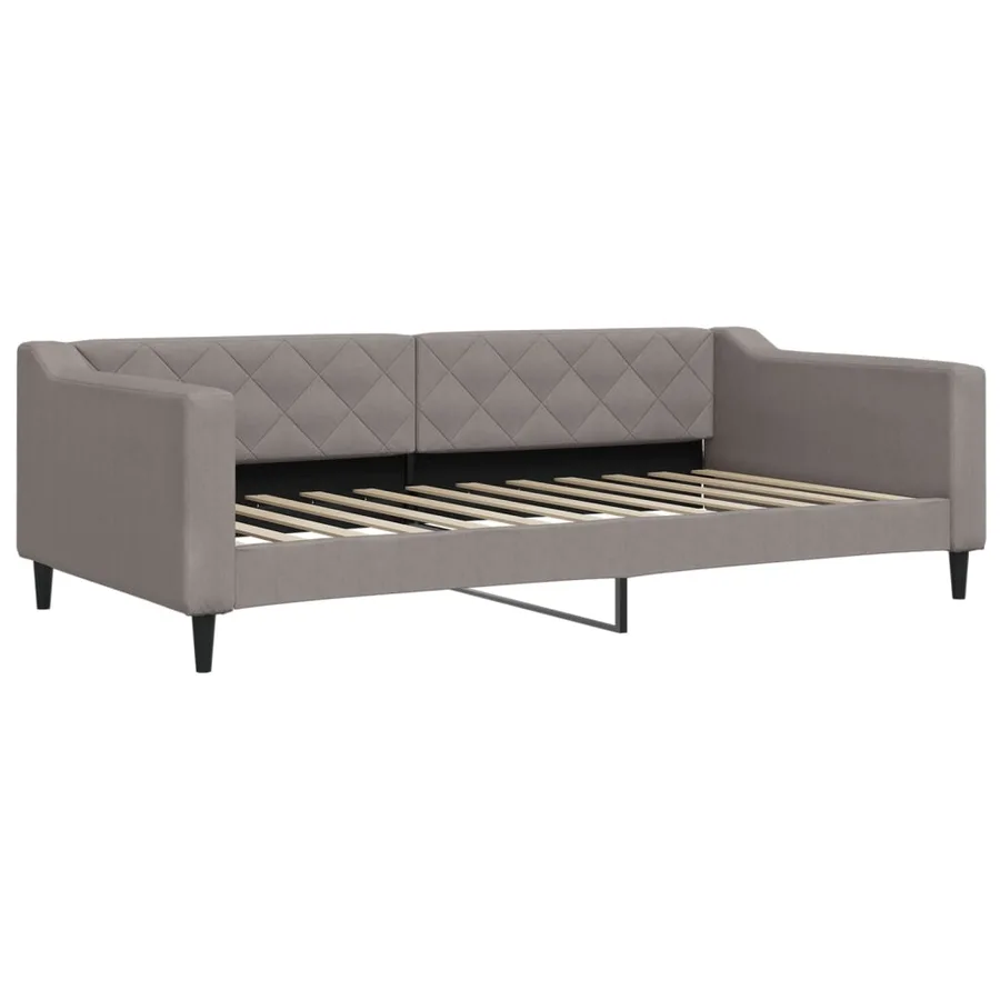 Lit de repos taupe 100x200 cm tissu - 2