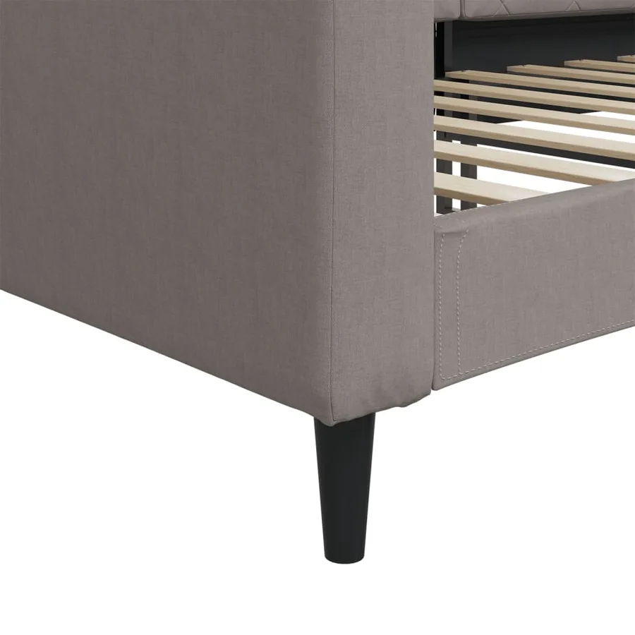Lit de repos taupe 100x200 cm tissu - 6