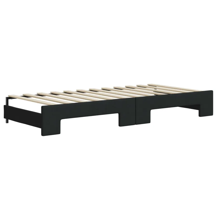 Lit de jour avec gigogne sans matelas noir 100x200 cm - 8