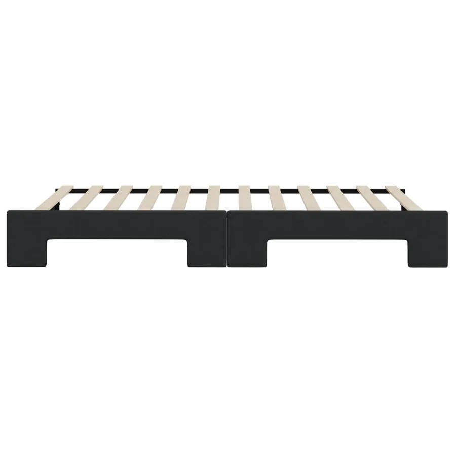 Lit de jour avec gigogne sans matelas noir 100x200 cm - 9