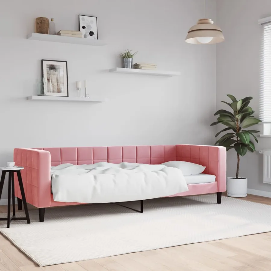 Lit de repos sans matelas rose 80x200 cm velours