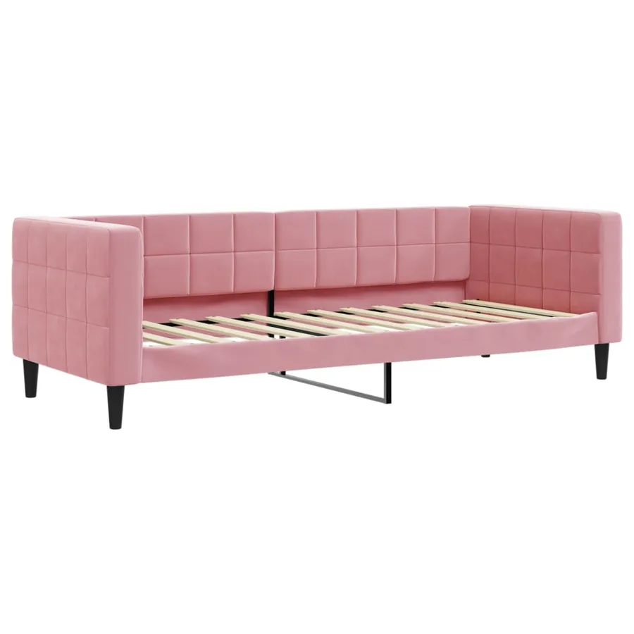 Lit de repos sans matelas rose 80x200 cm velours - 2