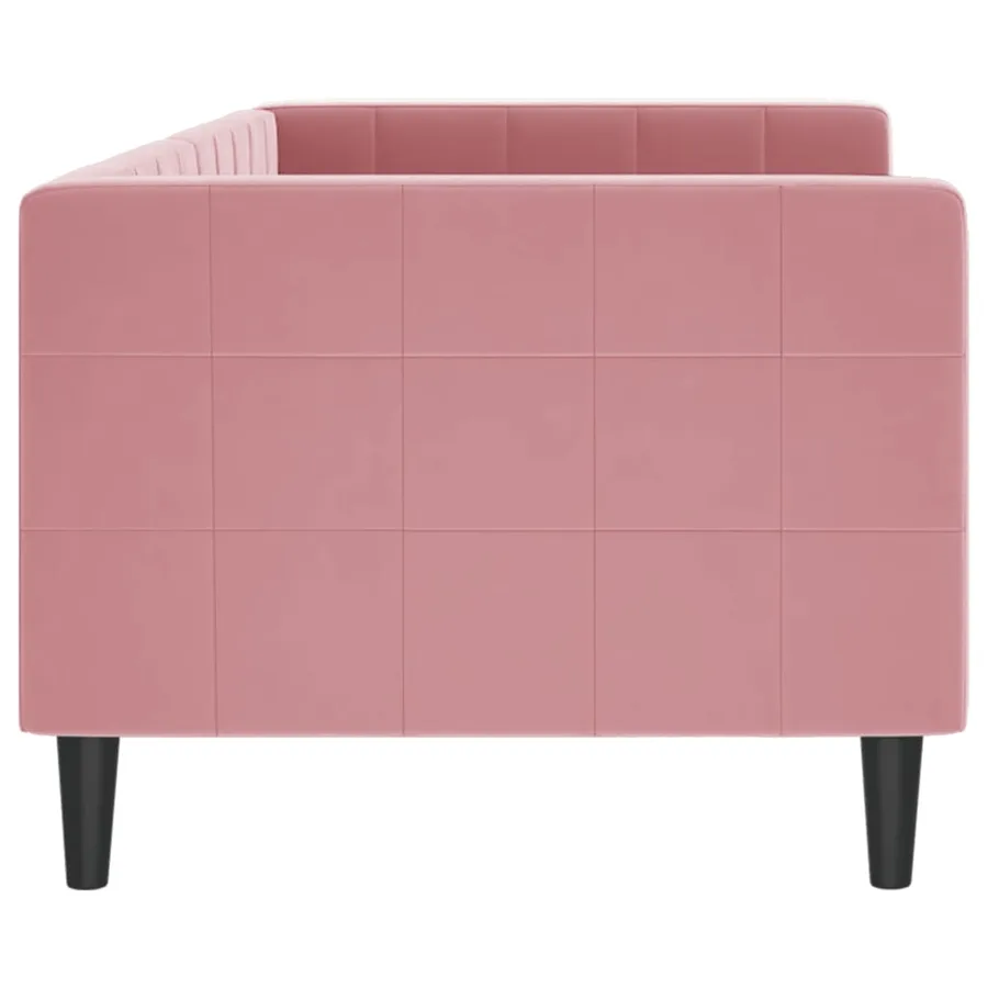 Lit de repos sans matelas rose 80x200 cm velours - 4