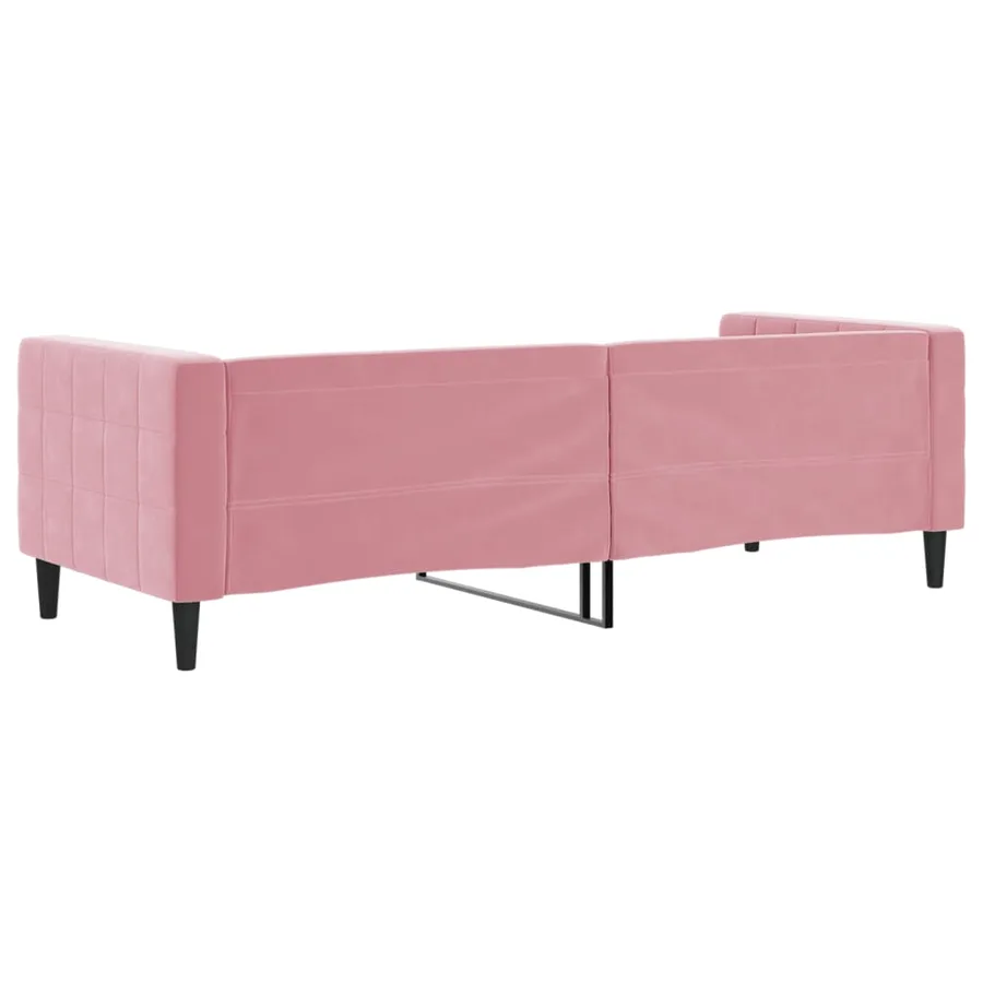 Lit de repos sans matelas rose 80x200 cm velours - 5