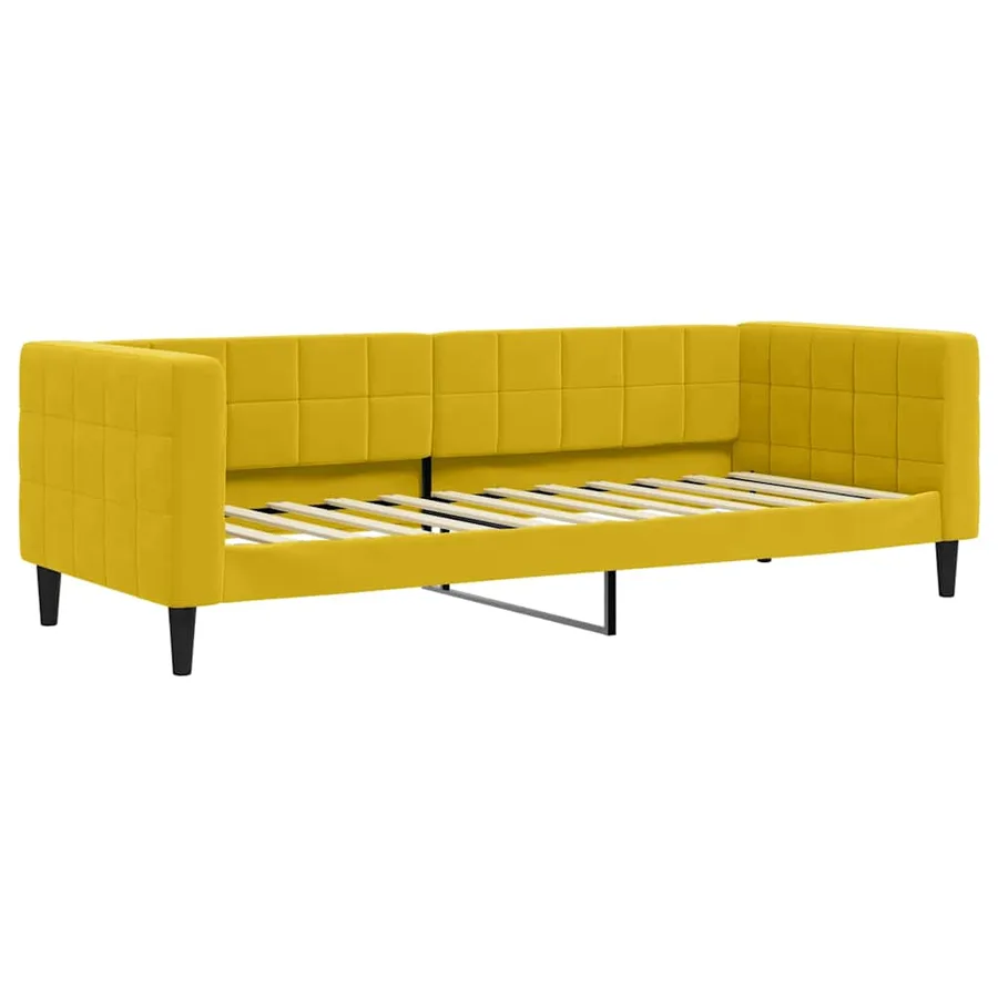 Lit de repos sans matelas jaune 80x200 cm velours - 2