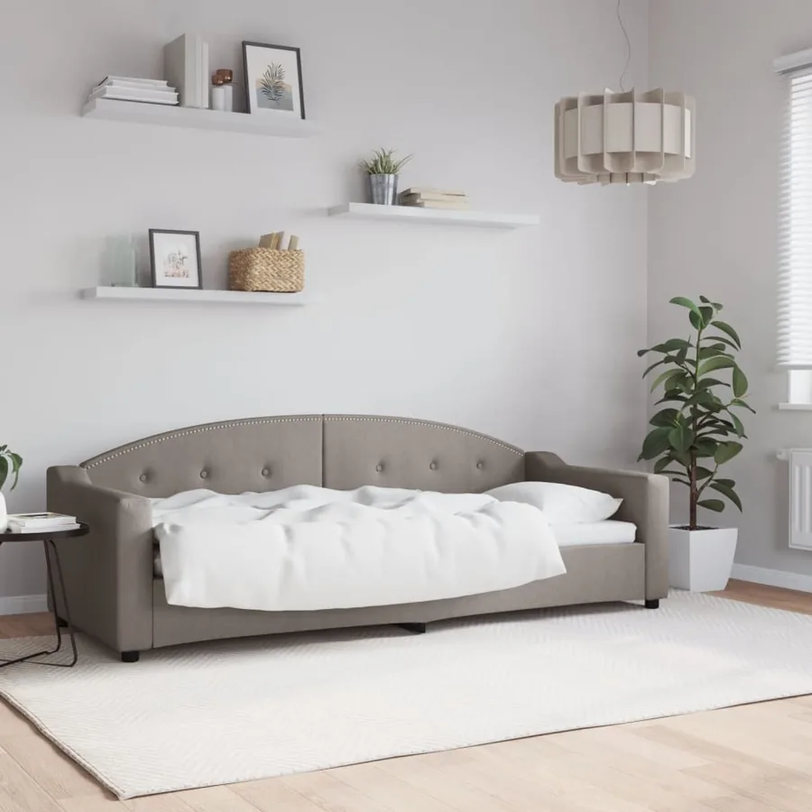Lit de repos sans matelas taupe 80x200 cm tissu