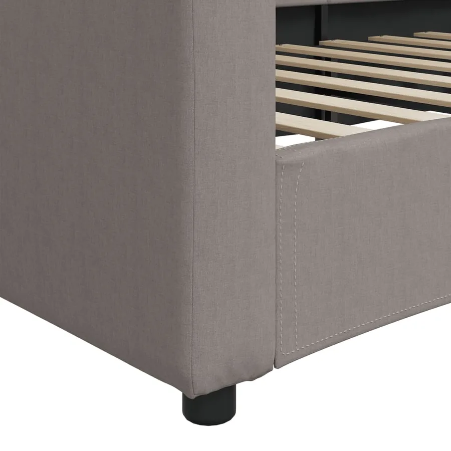 Lit de repos sans matelas taupe 80x200 cm tissu - 6
