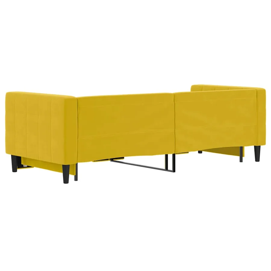 Lit de jour avec lit gigogne jaune 80x200 cm velours - 5