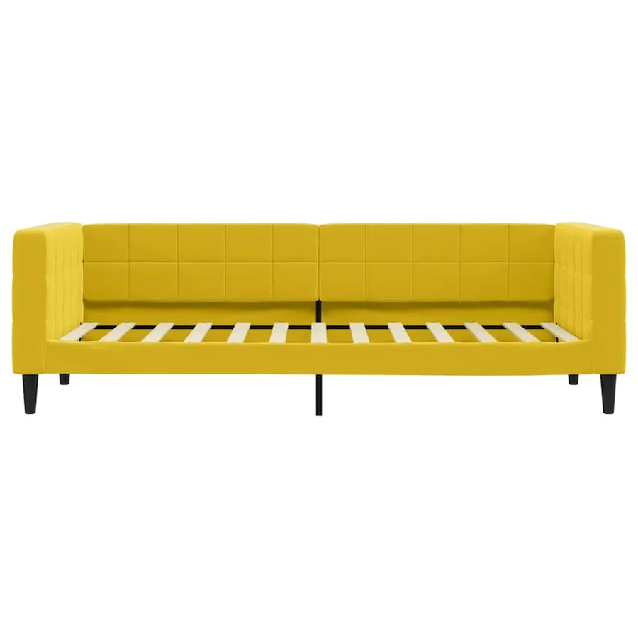 Lit de jour avec lit gigogne jaune 80x200 cm velours - 7