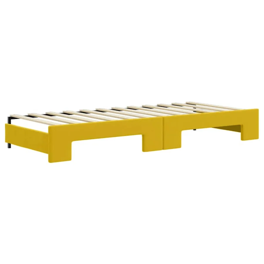 Lit de jour avec lit gigogne jaune 80x200 cm velours - 8