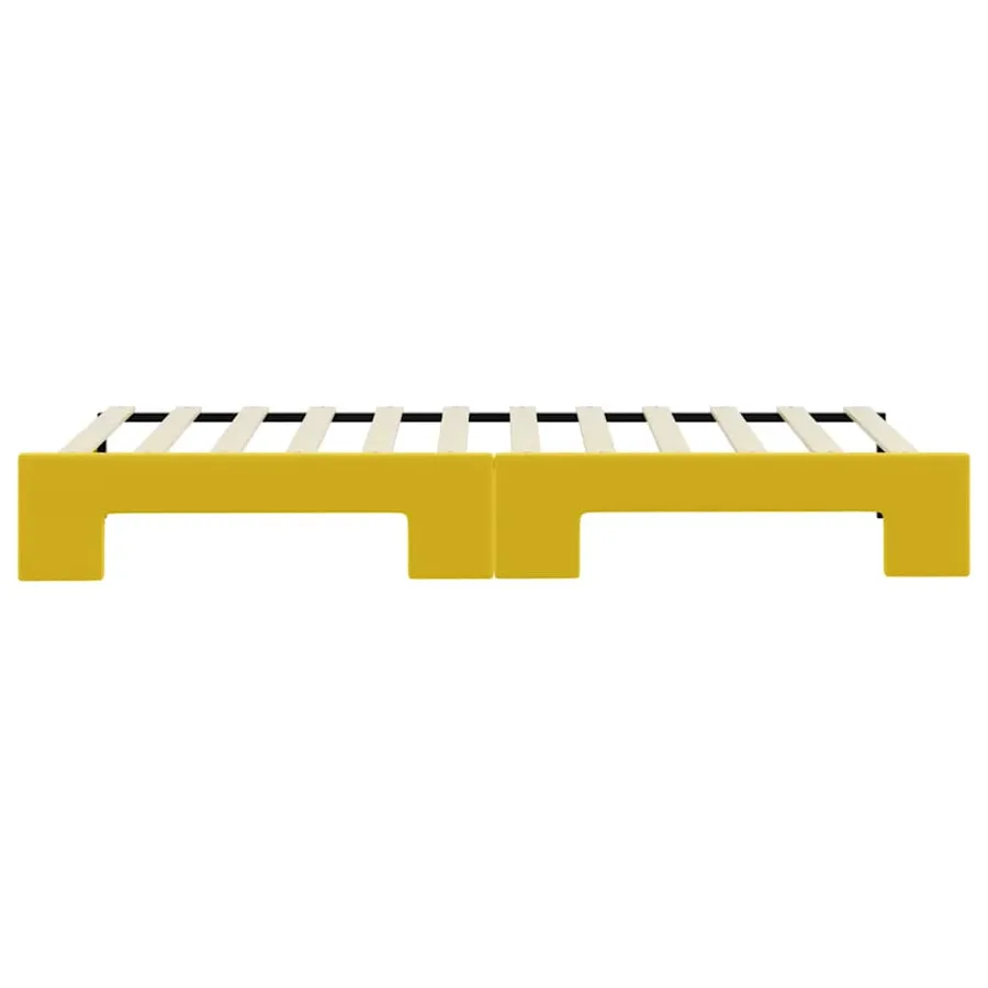 Lit de jour avec lit gigogne jaune 80x200 cm velours - 9