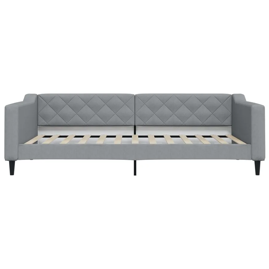 Lit de jour avec matelas gris clair 100x200 cm tissu - 4