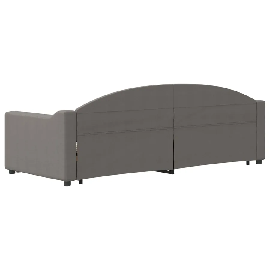 Lit de jour avec gigogne sans matelas taupe 80x200 cm - 5