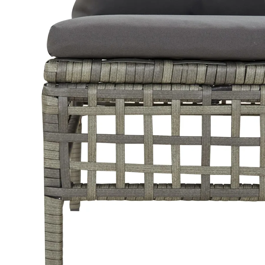 Salon de jardin 8 pcs avec coussins Gris Résine tressée - 5