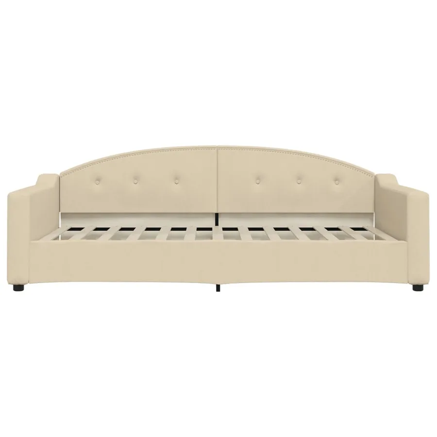 Lit de jour avec matelas crème 100x200 cm tissu - 4
