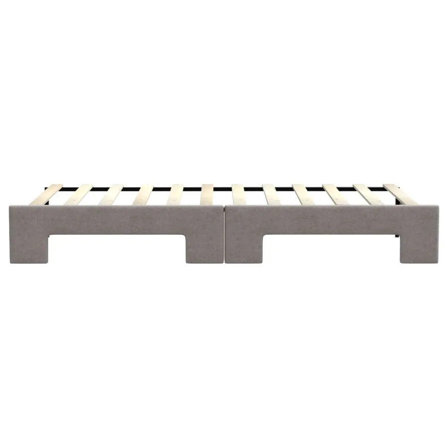Lit de jour avec gigogne sans matelas taupe 80x200 cm - 7