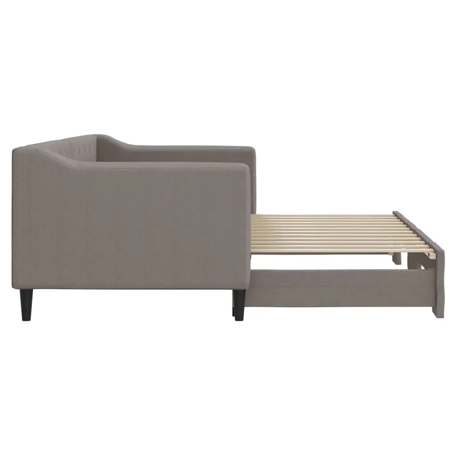Lit de jour avec gigogne sans matelas taupe 80x200 cm - 8